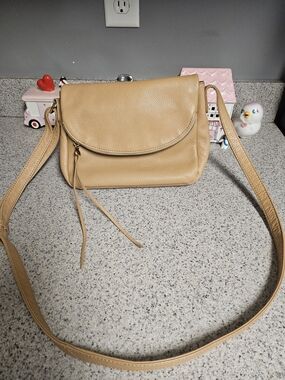 HOBO Tan Pebble Leather Crossbody Bag